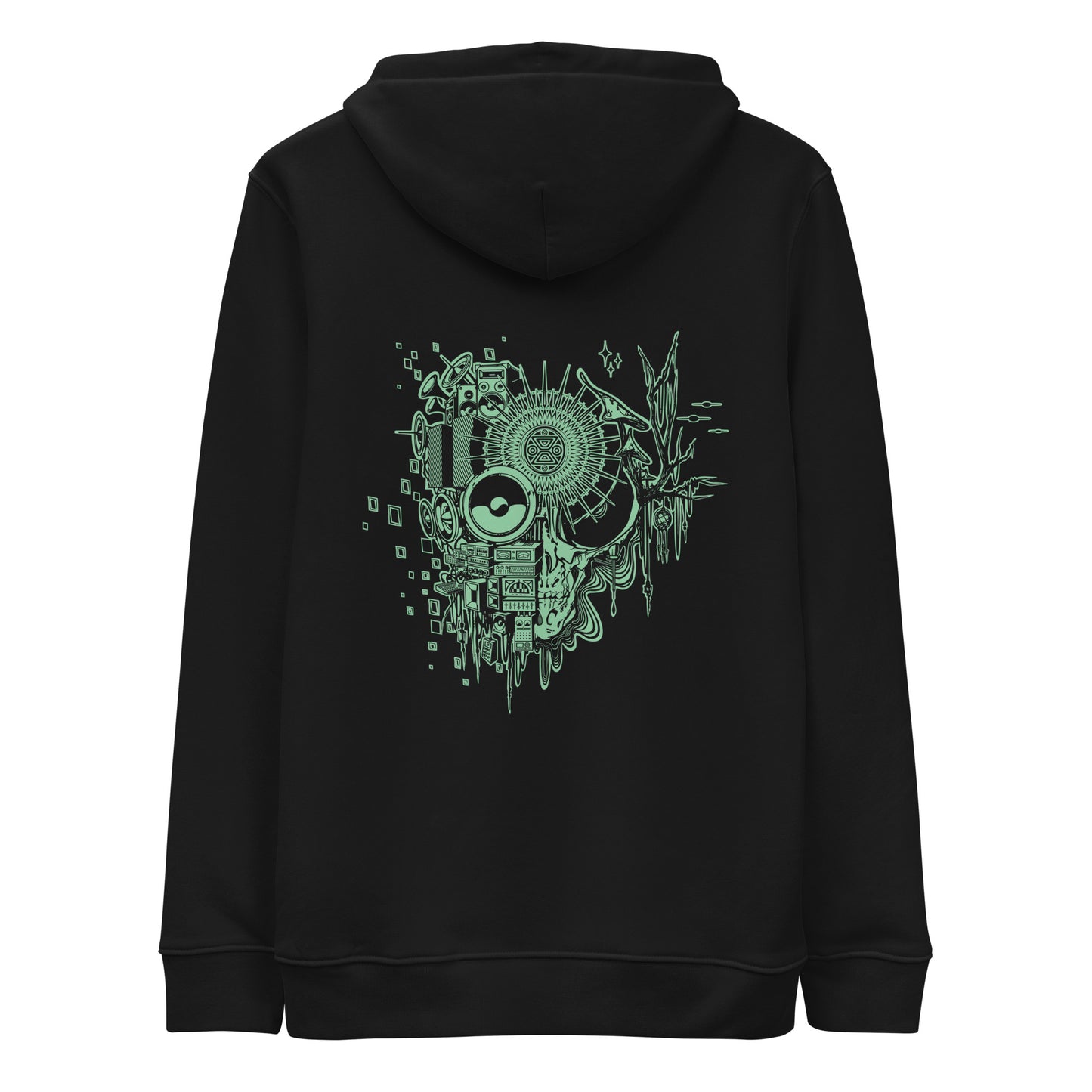 Unisex organic hoodie "OuttaSpace" mint green