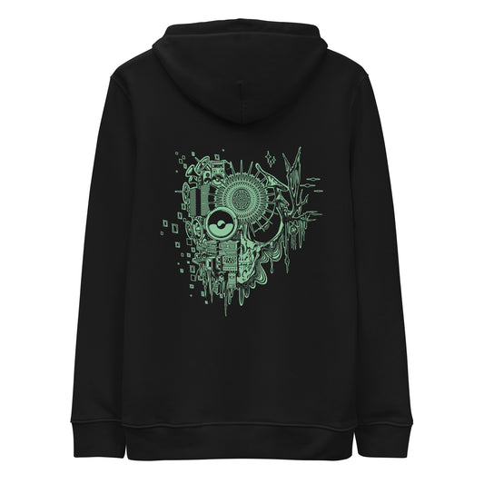 Unisex organic hoodie "OuttaSpace" mint green